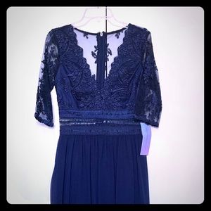 Navy long formal dress